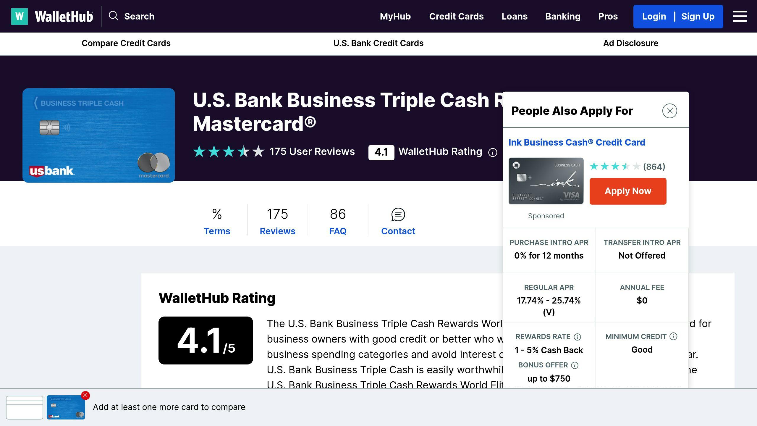 U.S. Bank Business Triple Cash Rewards