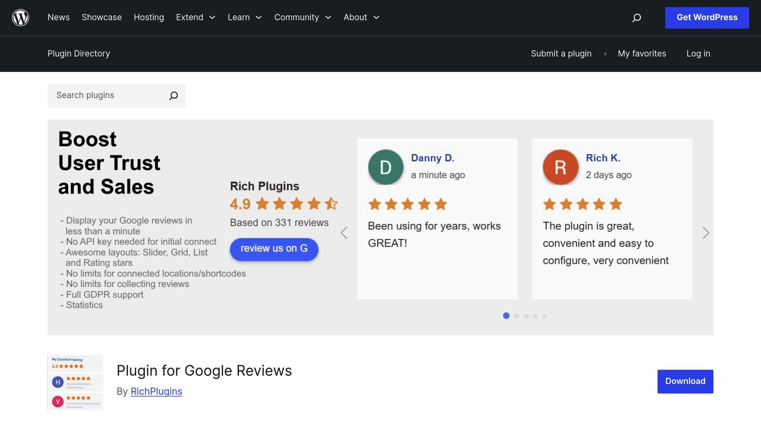 Plugin for Google Reviews