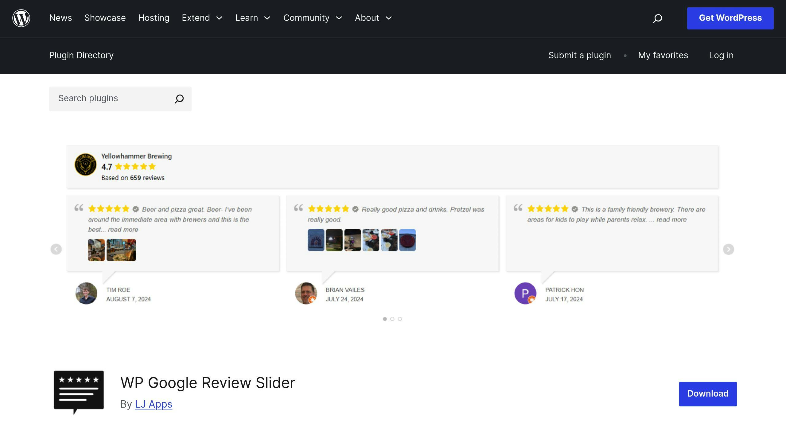 WP Google Review Slider