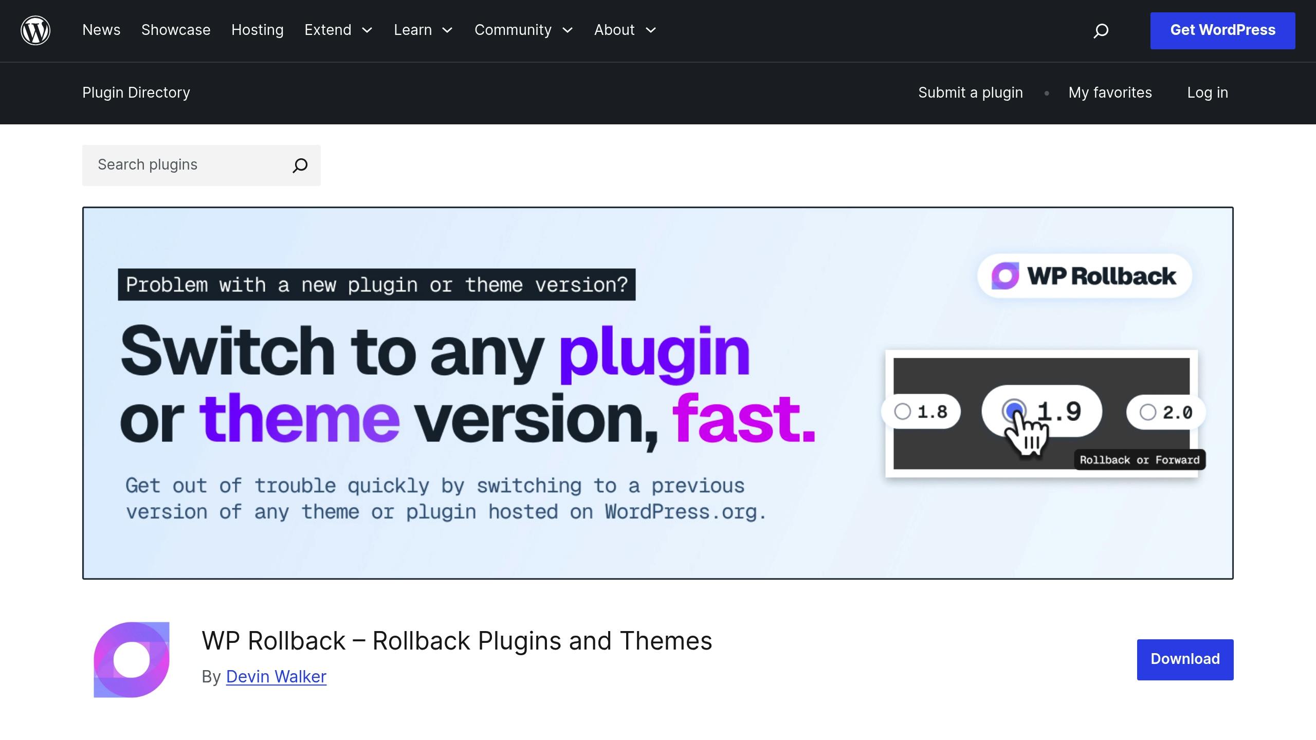 WP Rollback