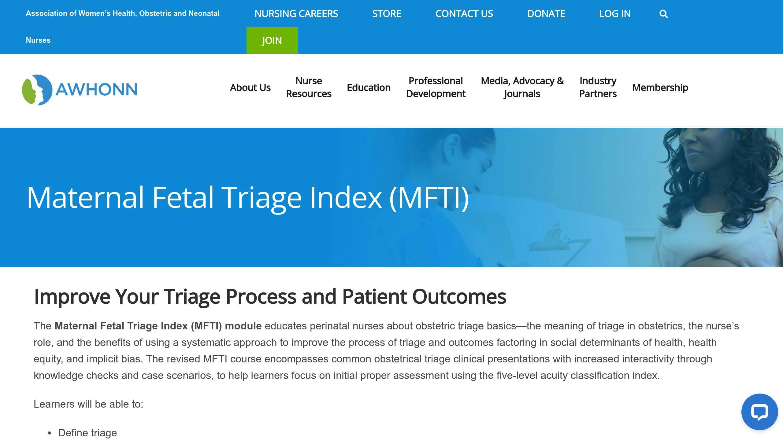 AWHONN Maternal Fetal Triage Index