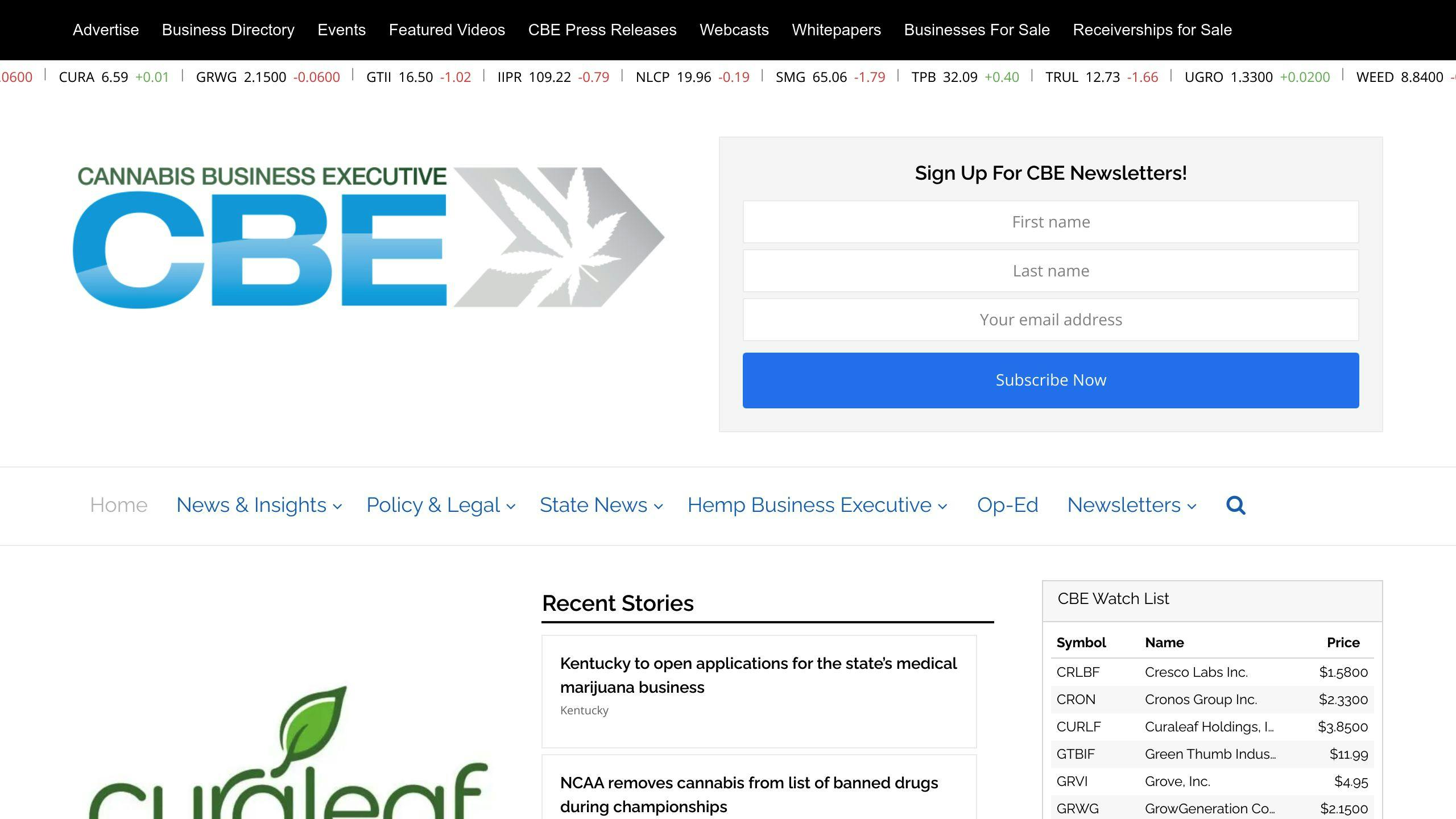 Cannabis Business Executive