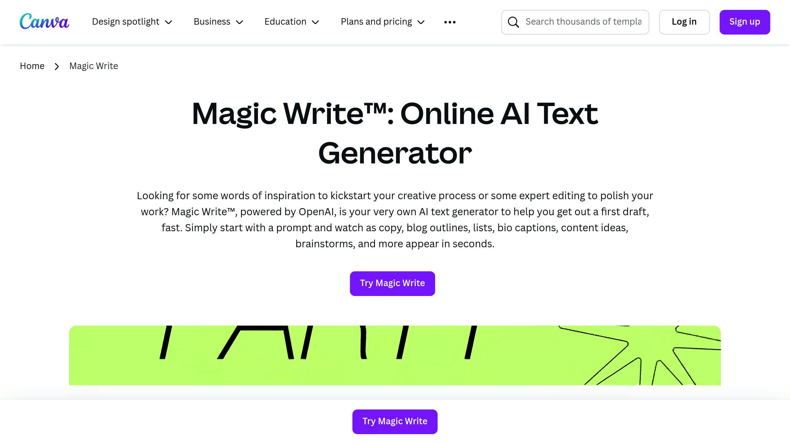 Canva Magic Write