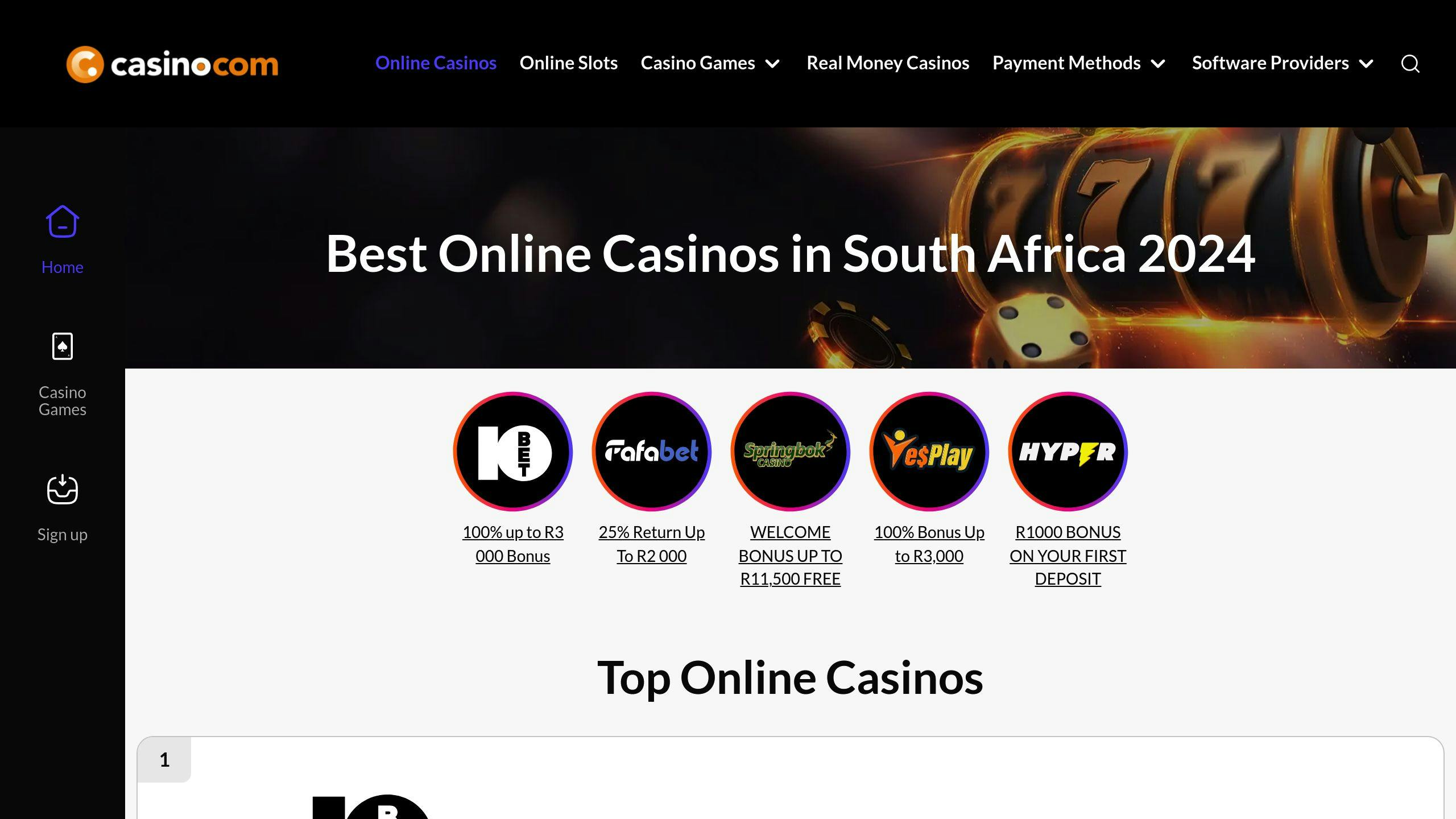 Casino.com - one of the best online casino bonuses in 2024