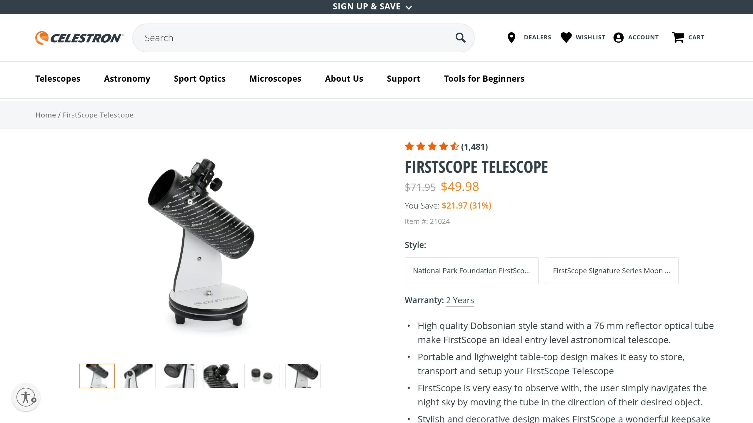 Celestron FirstScope