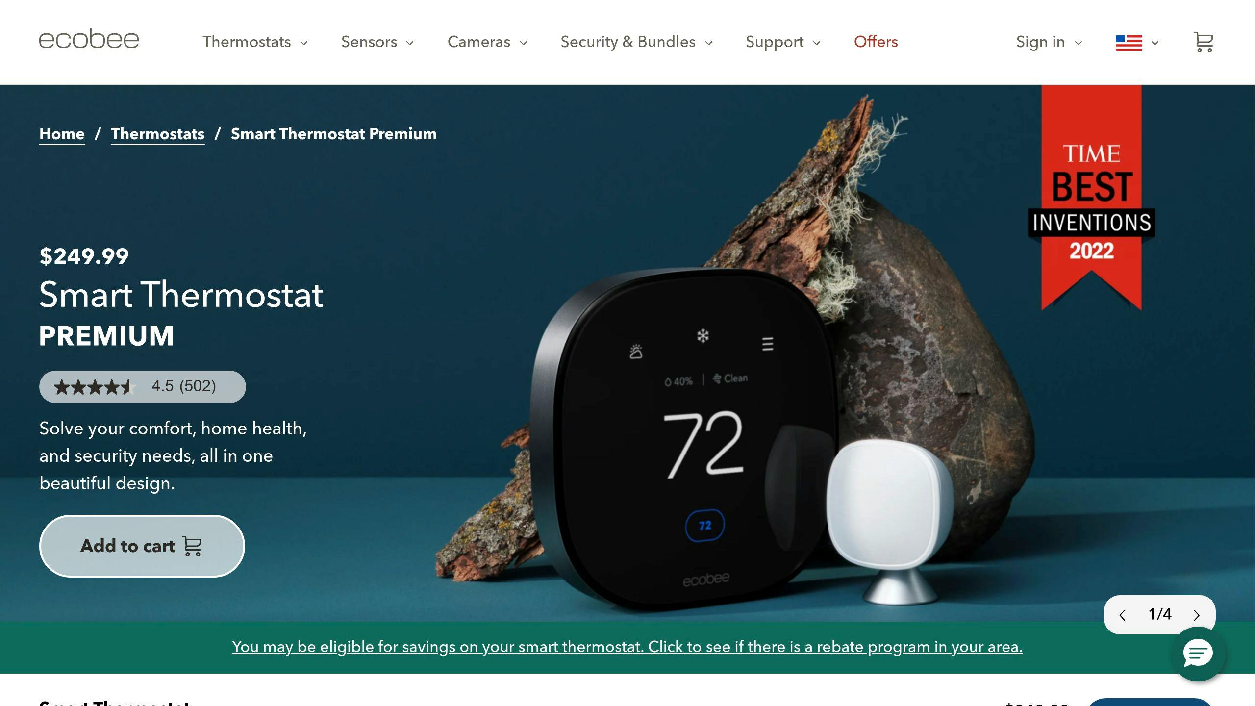 Ecobee Smart Thermostat Premium