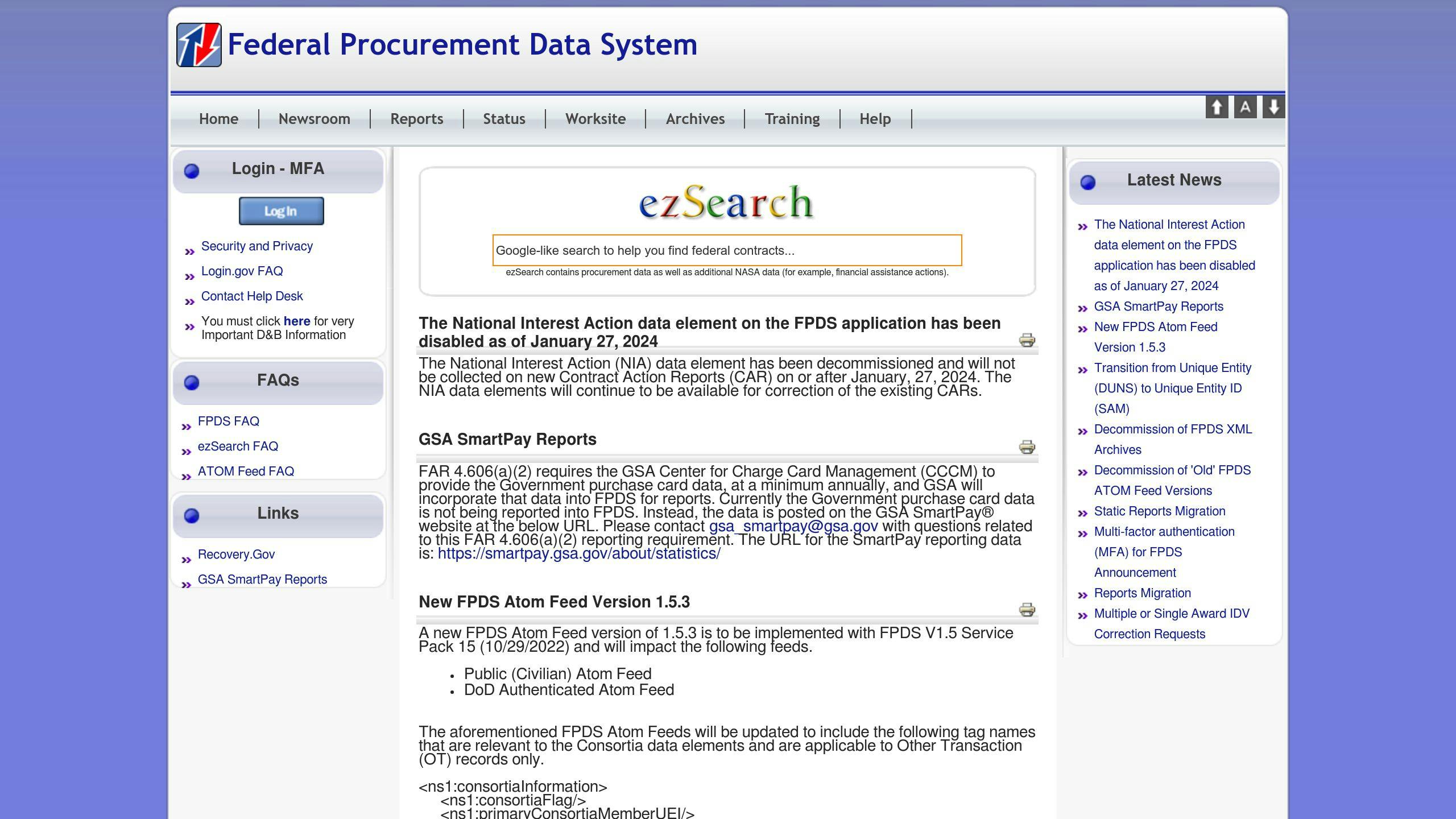 Federal Procurement Data System (FPDS)