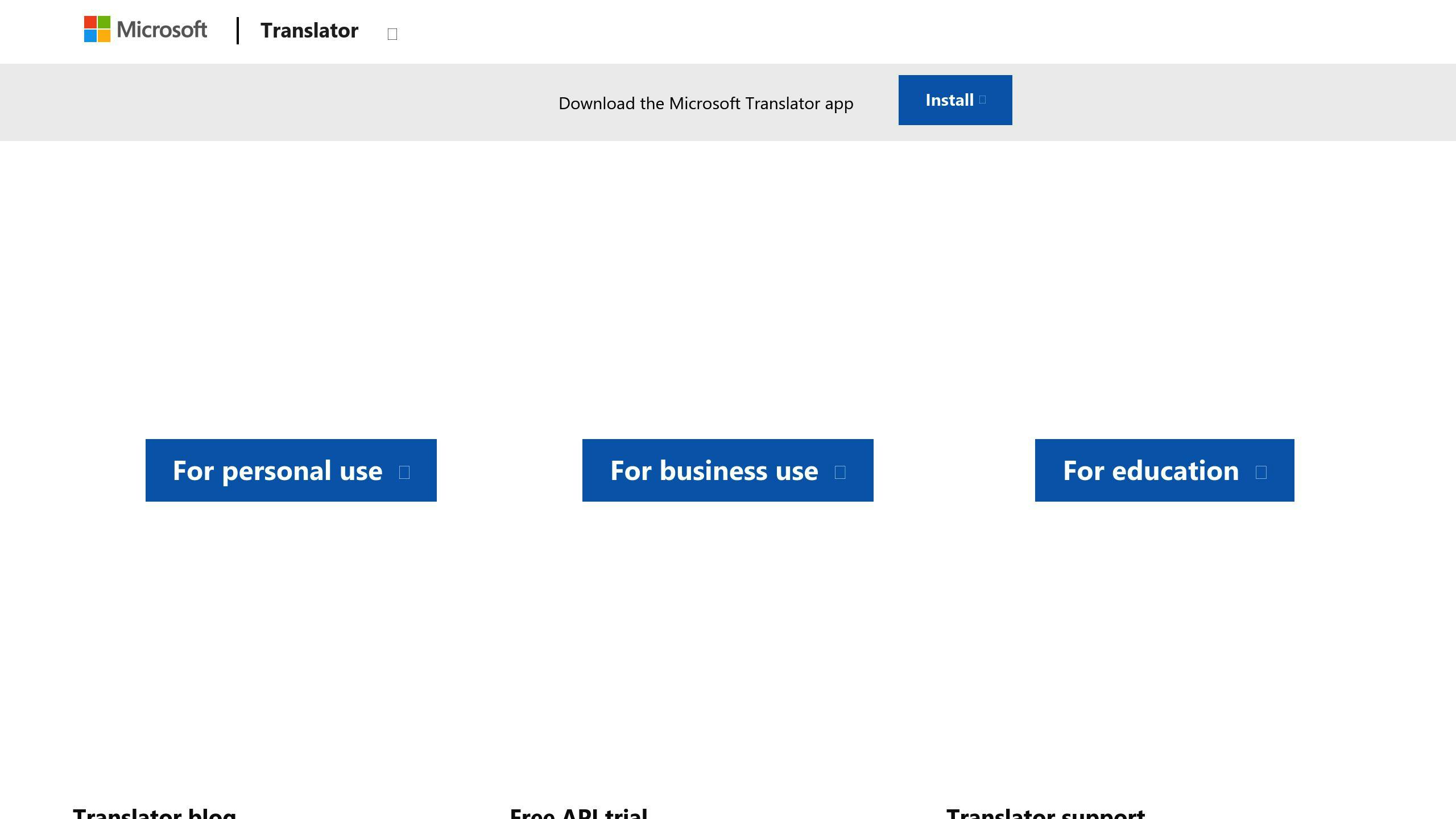 Bing Microsoft Translator