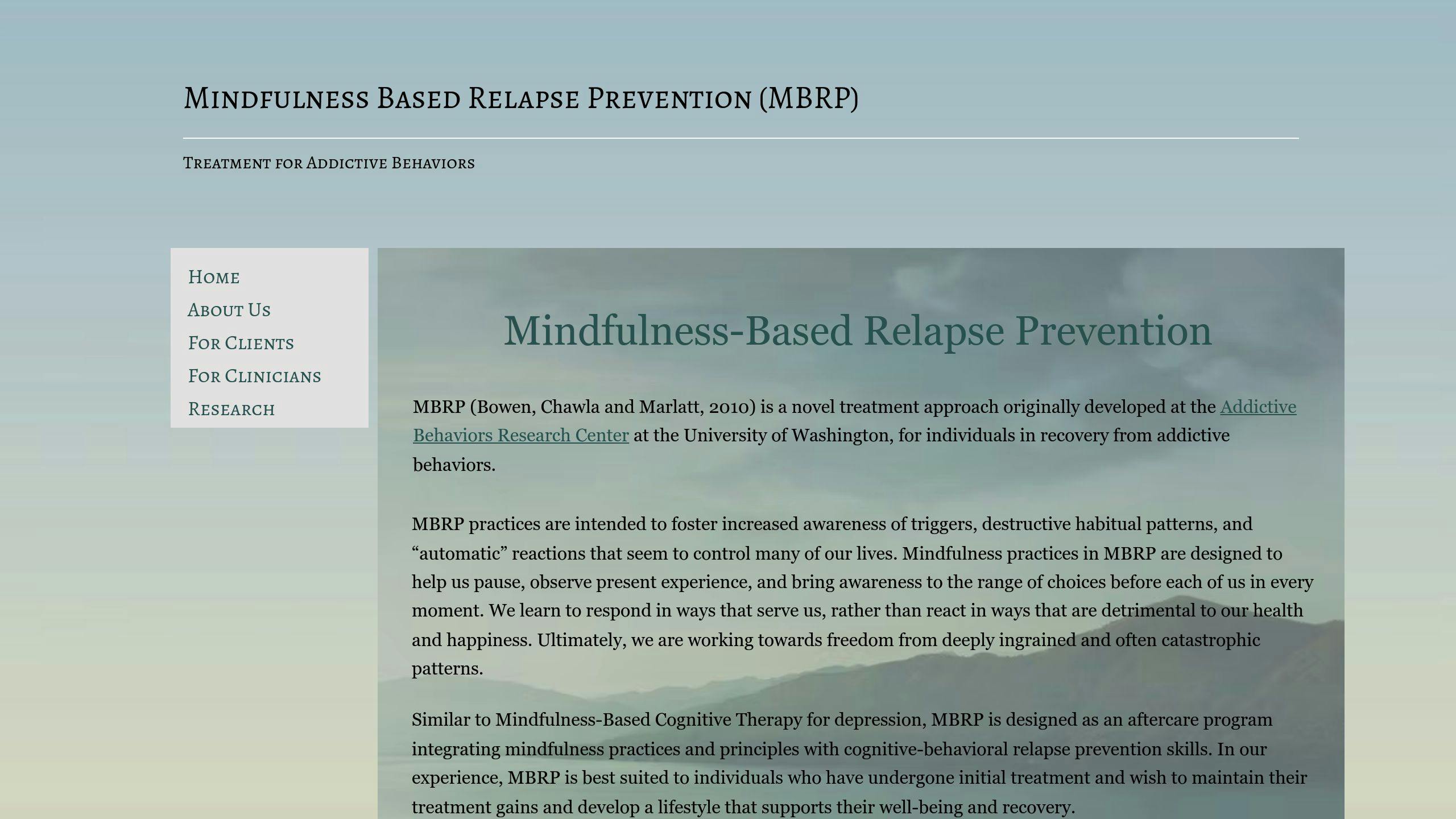 Mindfulness-Based Relapse Prevention