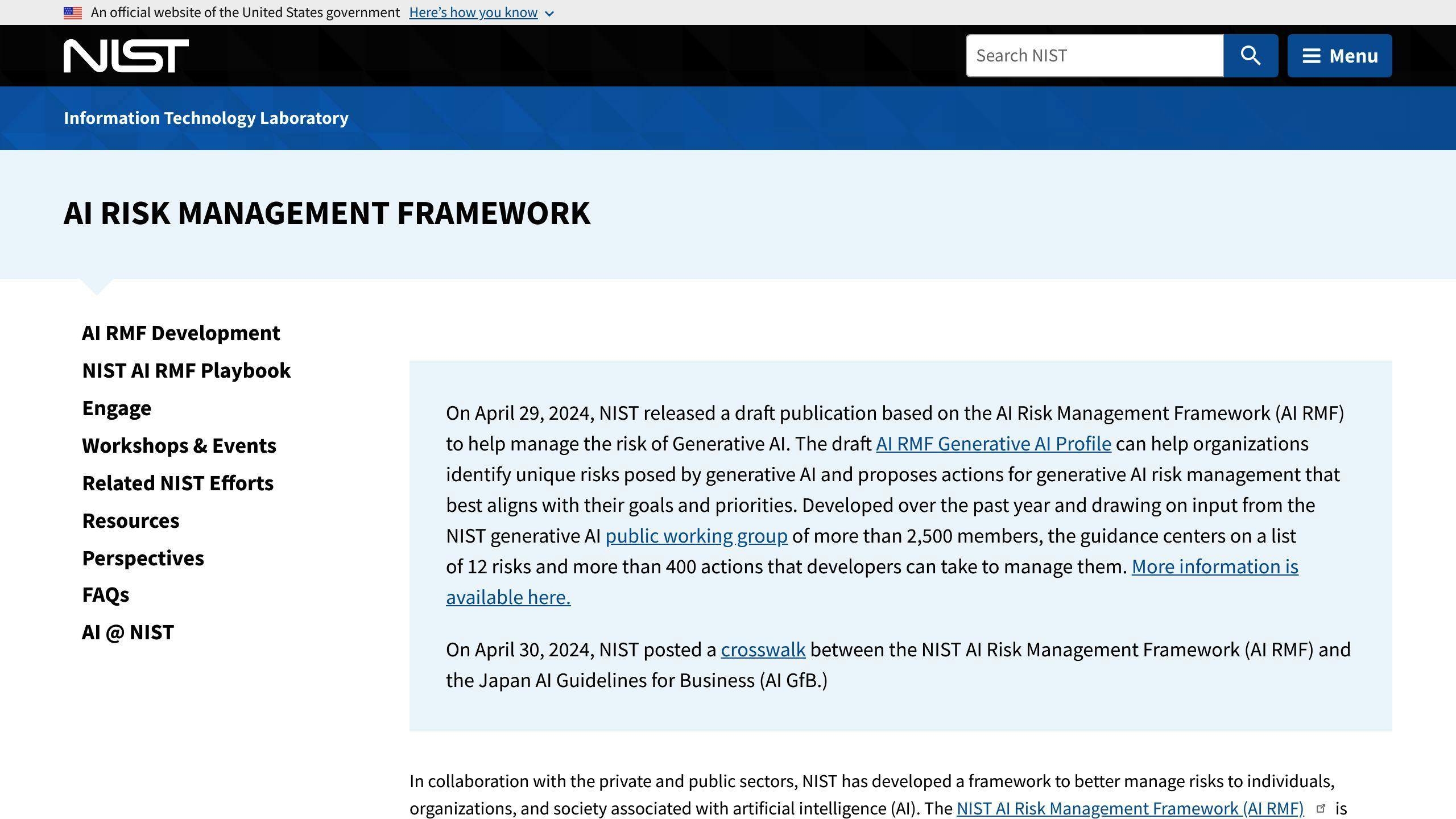NIST AI Risk Management Framework