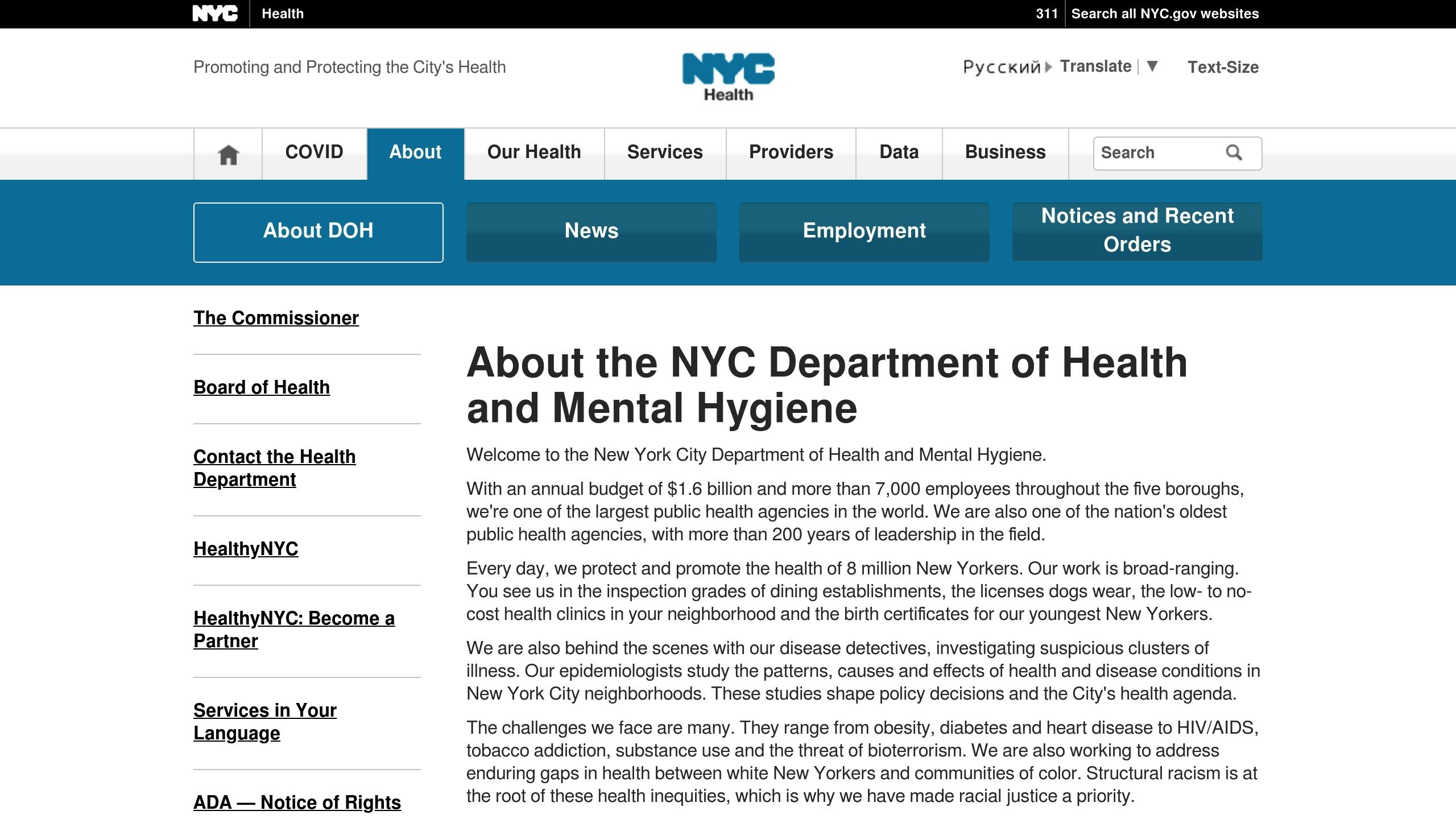 NYC Health Department
