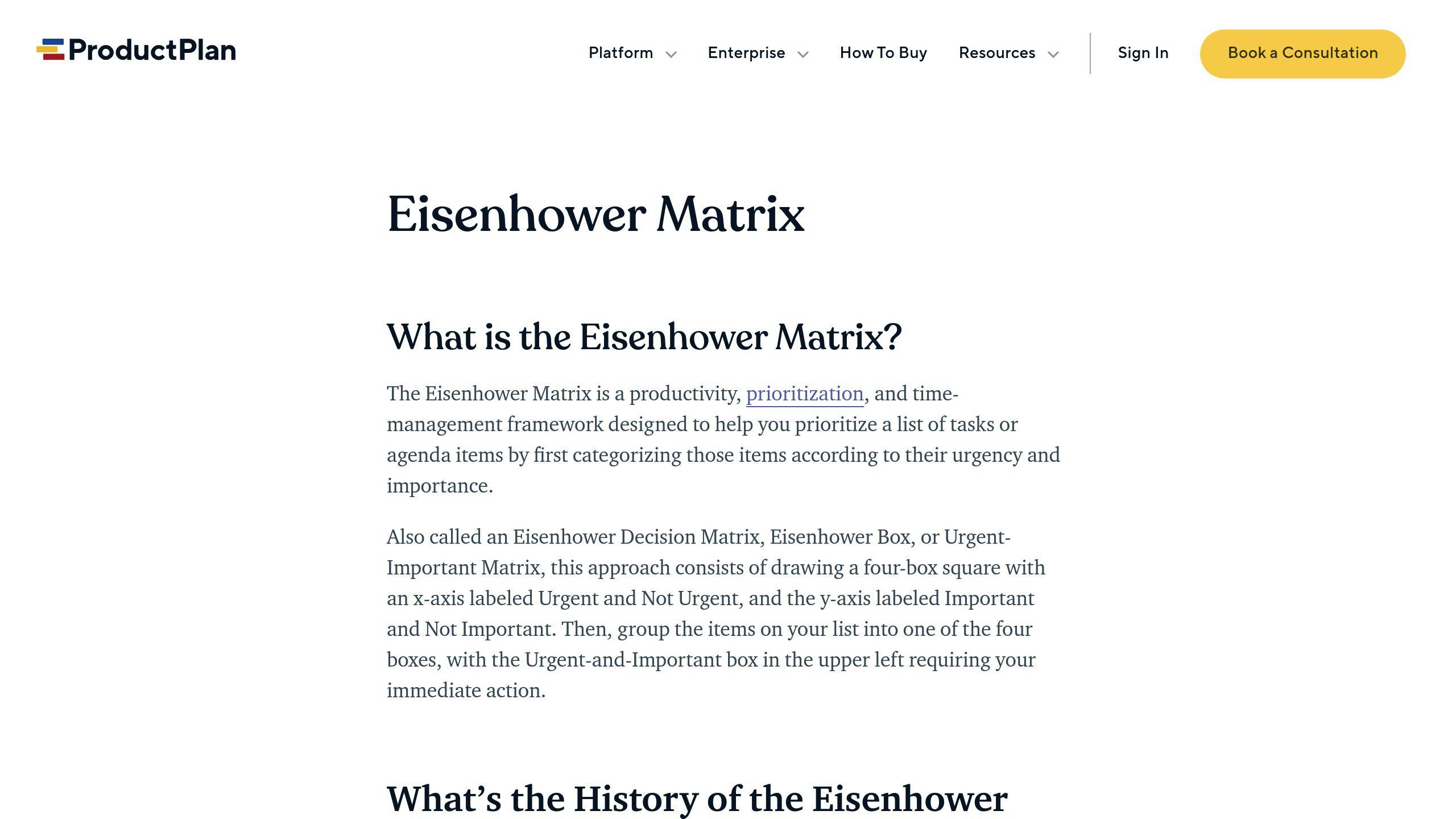 Eisenhower Matrix