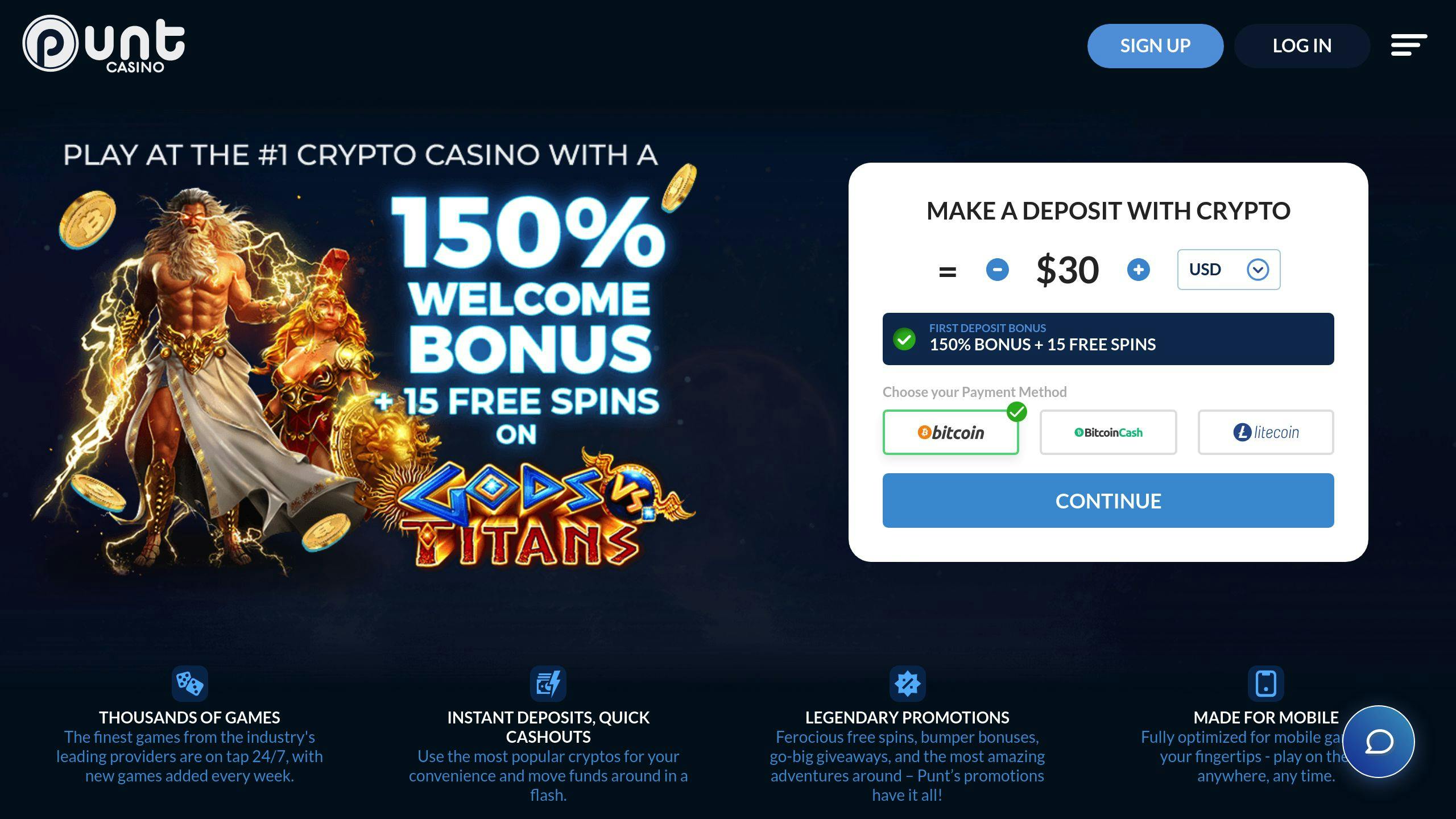 Punt Casino - one of the best online casino bonuses in 2024