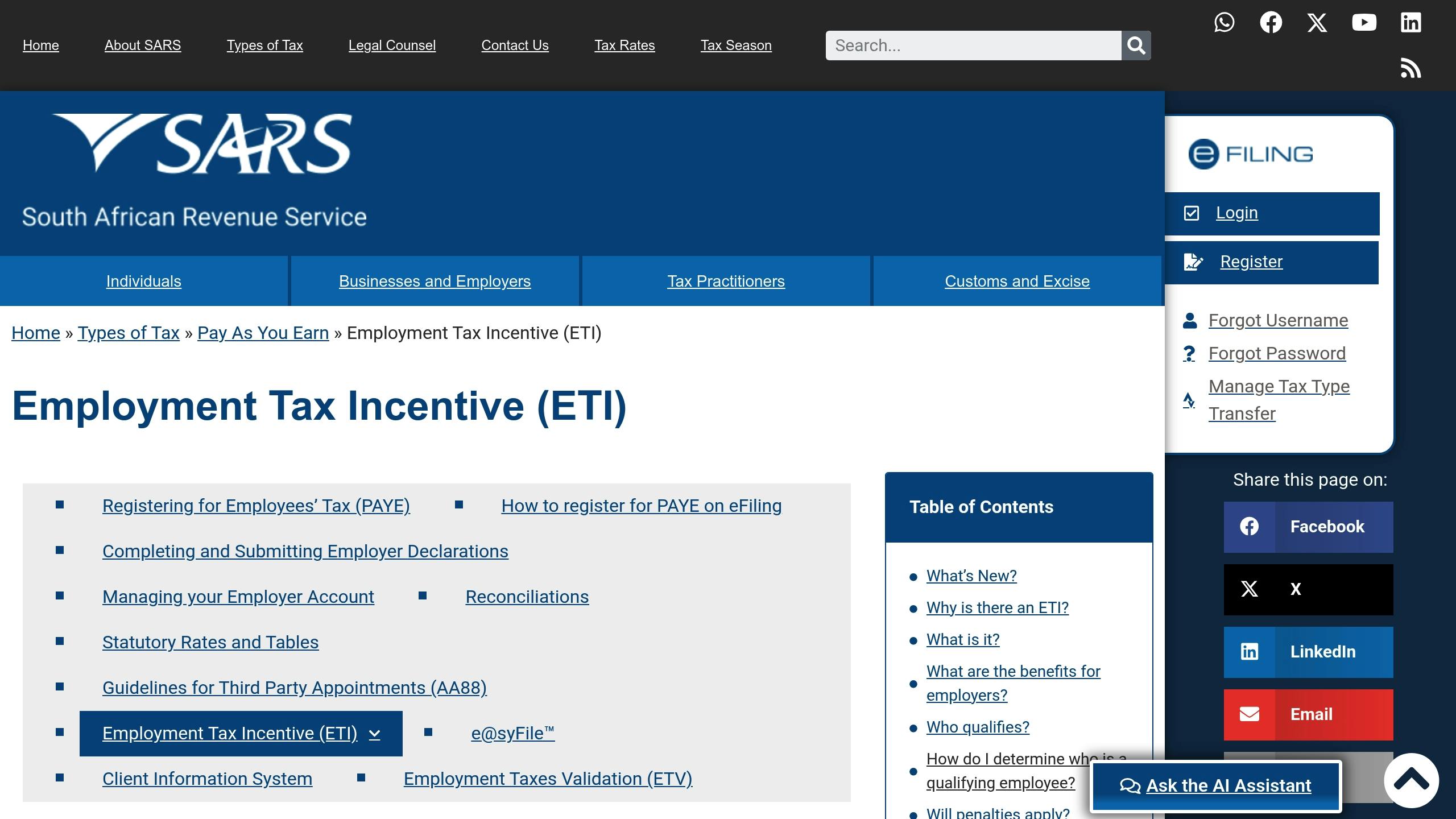 Employment Tax Incentive