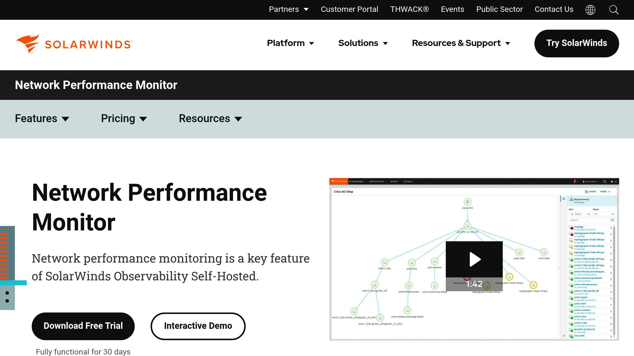 SolarWinds Network Performance Monitor