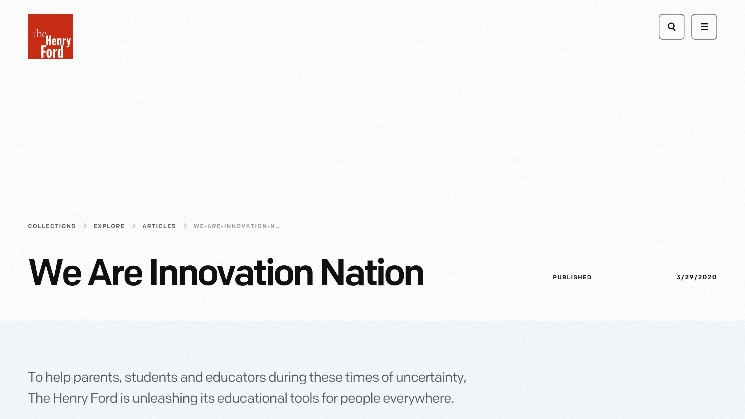 The Henry Ford's Innovation Nation