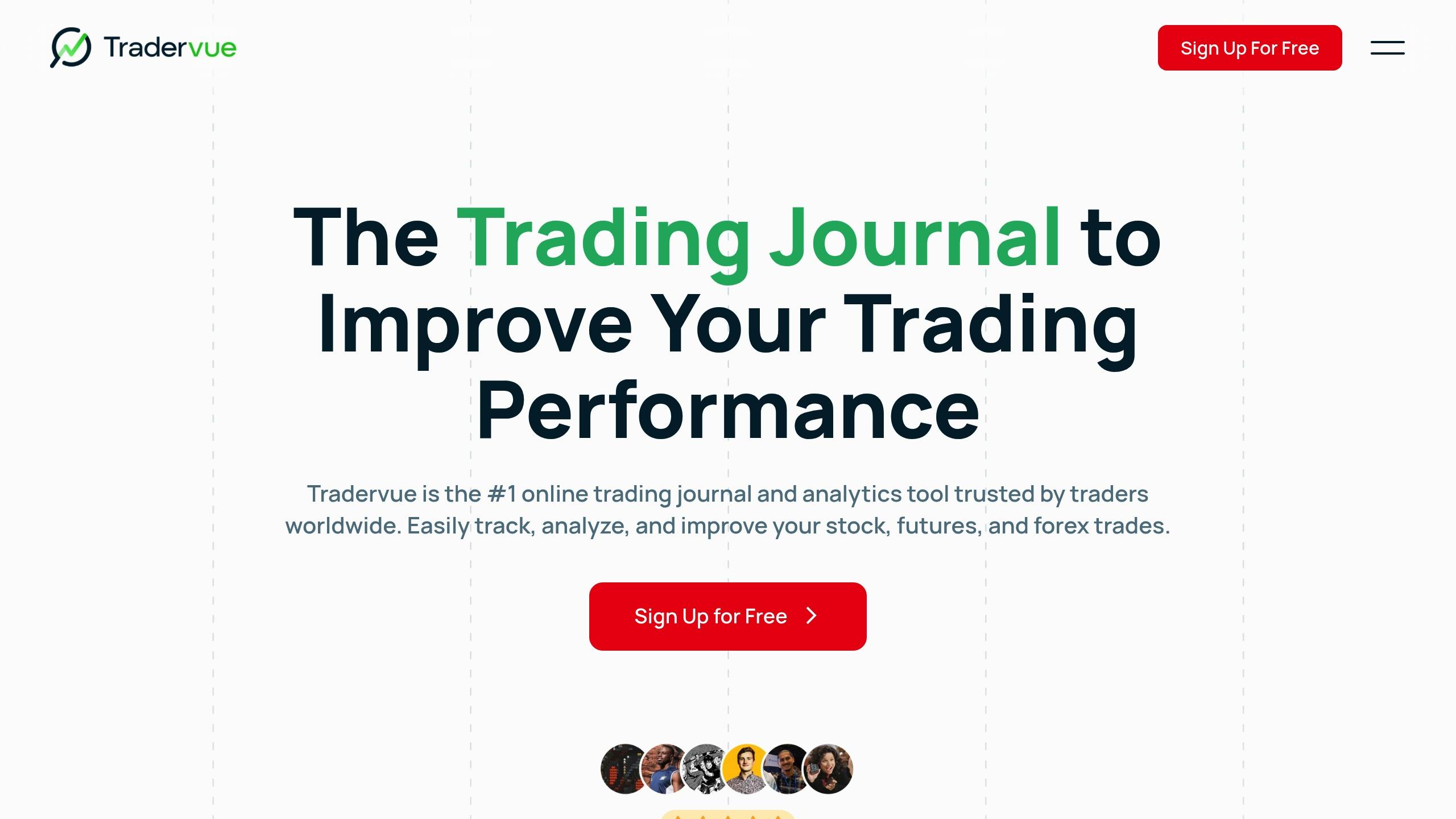 Tradervue platform screenshot