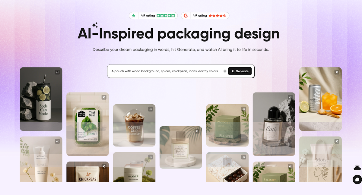AI-Inspired packaging design logo